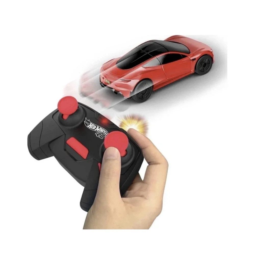 Hot Wheels Tesla Roadster RC Kids 1:64 Red Remote Control Track Compatible